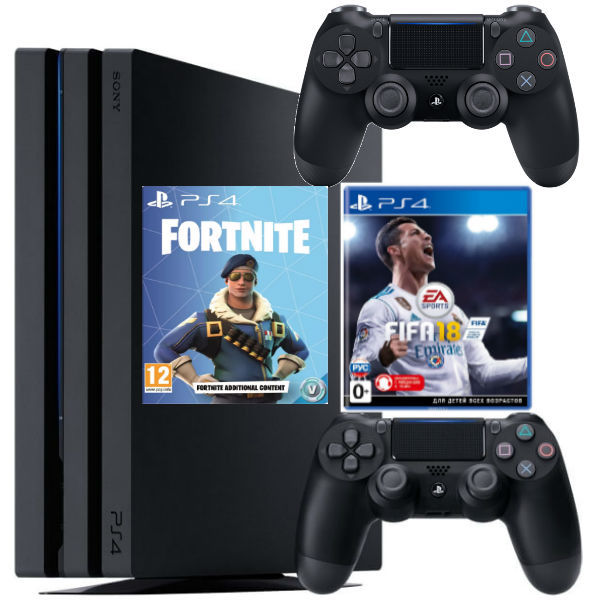 Kupit Sony Playstation 4 Pro Fifa 18 Fortnite Gejmpad - igrovaya konsol sony playstation 4 pro 1tb cuh 7108b fifa 18