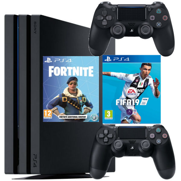 igrovaya konsol sony playstation 4 pro 1tb cuh 7208b fifa 19 - fortnite fifa 19