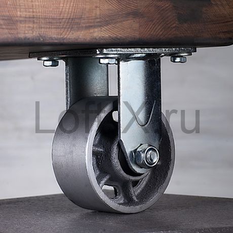 Чугунное колесо 100мм (неповоротное) для мебели LOFT