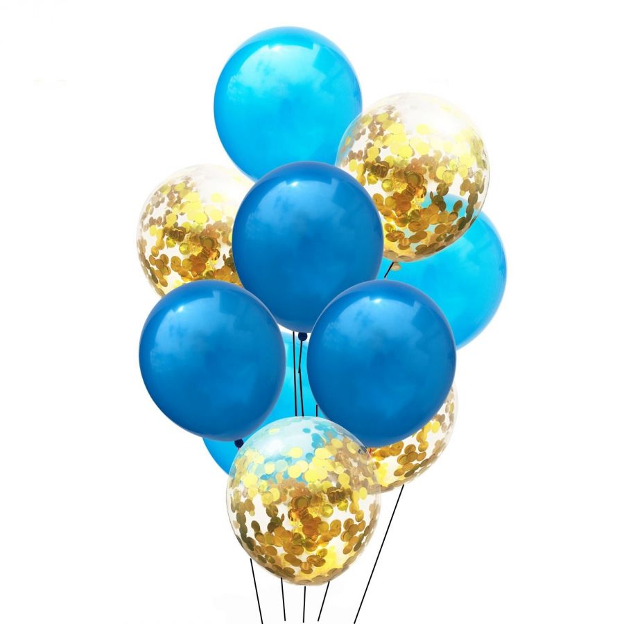 Цветные латексные шары воздушные шары с конфетти синие
