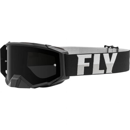 Fly Racing Zone Pro Black/White Dark Smoke Lens очки для мотокросса