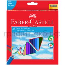 Карандаши цв.24цв.Faber-Castell ECO трехгранные 120524