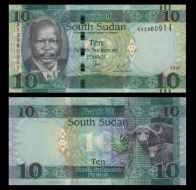 Южный Судан - 10 фунтов 2016-2017 ПРЕСС UNC