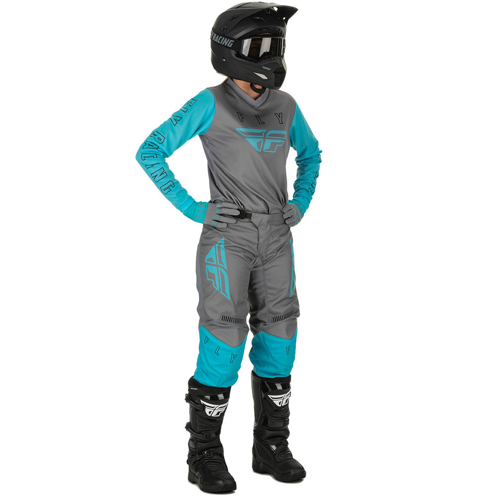 Fly Racing 2021 Women’s F-16 Grey/Blue  комплект штаны и джерси женский