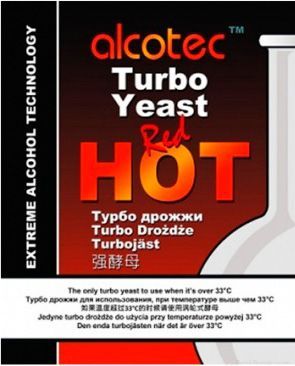 Спиртовые турбо дрожжи Alcotec Red Hot, 90 гр