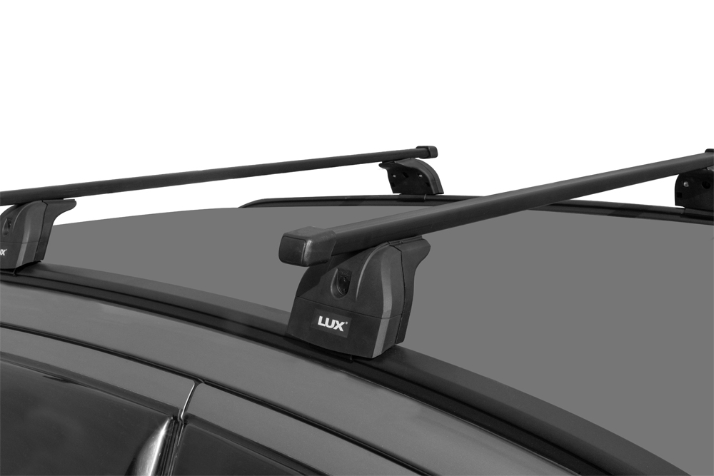 Багажник на крышу BMW X5 F15 2014-..., Lux, стальные прямоугольные дуги на интегрированные рейлинги
