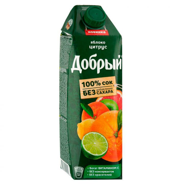 Сок Добрый 1л Яблоко/Апельсин/Мандарин