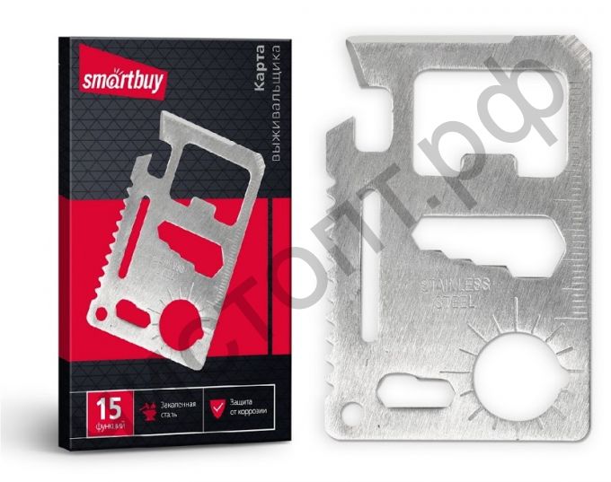 Нож-визитка 15 функций, размеры 45х70 Smartbuy tools (SBT-PSK-2)