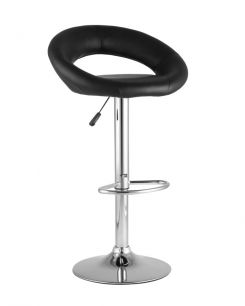 Барный стул Stool Group Купер черный газлифт, кожаное сиденье, каркас с подножкой для ног хром
