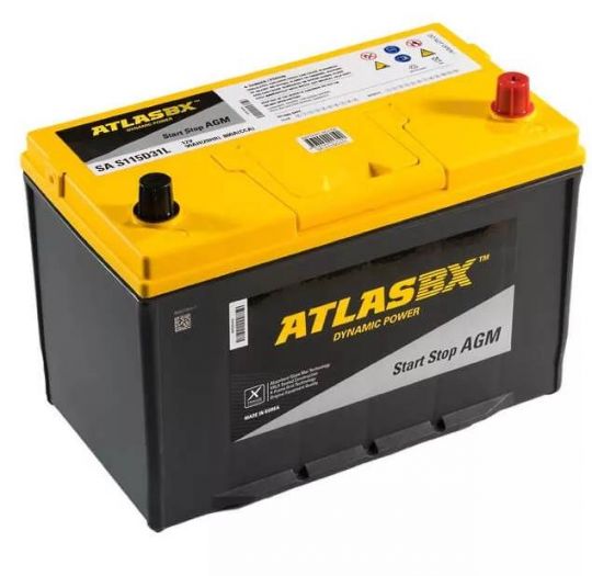 Автомобильный аккумулятор АКБ ATLAS (Атлас)  AGM AX S115D31L 90Ач о.п.