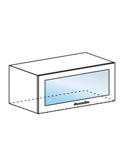 Шкаф горизонтальный со стеклом Модена ШВГС 800