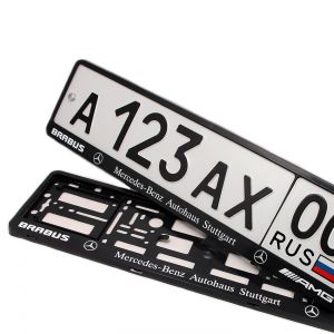 Номерные рамки для номера Mercedes Benz BRABUS - AMG Autohaus Stuttgart - черные