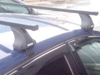 Багажник на крышу Renault Megane 3, Атлант, стальные прямоугольные дуги (в пластике)