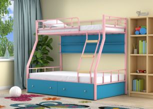 Двухъярусная кровать Радуга Розовый голубой
