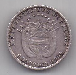 5 сантимов 1904 года Панама AUNC