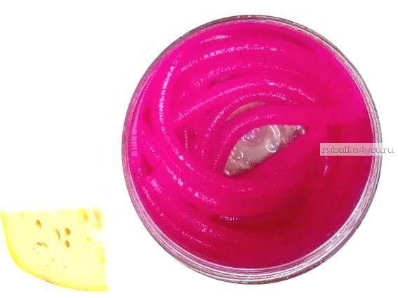 Мягкие приманки Neon 68 Лапша Доширак аромат: сыр / цвет:  малиновый