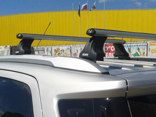 Багажник на крышу Ford Ecosport с интегрированными рейлингами, Атлант, аэродинамические дуги