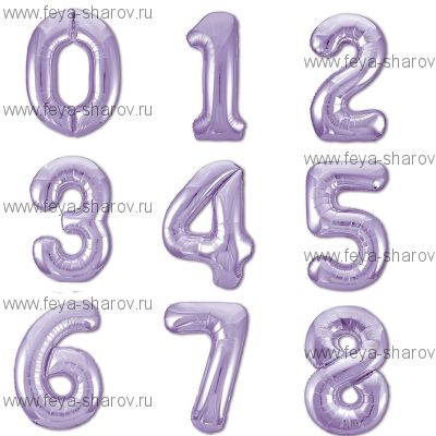 Шар-Цифра Slim Фиолетовый 102 см