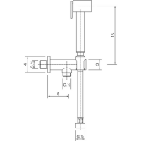 Гигиенический душ Cisal Shower CU00791021 с держателем и  шлангом схема 2