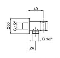 Шланговое подсоединение Webert Comfort AC0478015 угловое с держателем 1/2-1/2 схема 2