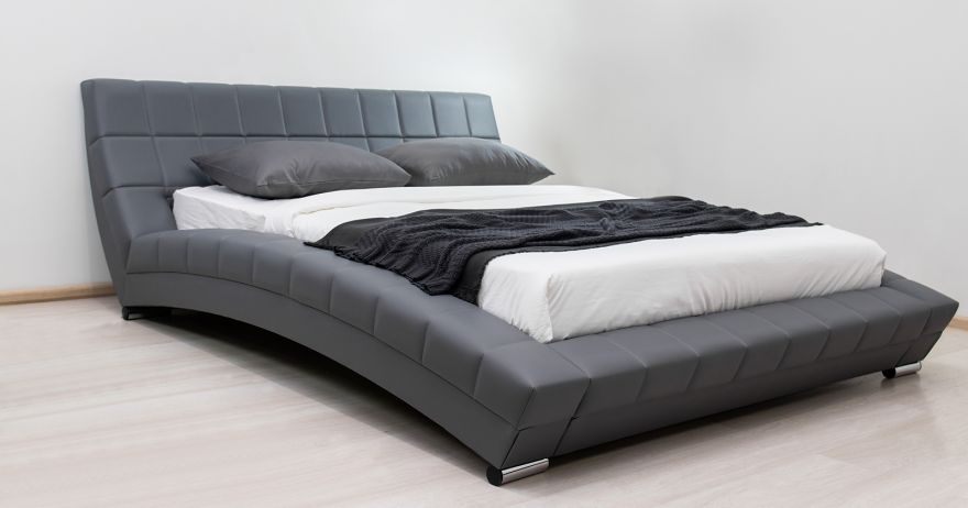 Кровать Оливия (арт. Марика 485 к/з (серый))| Моби