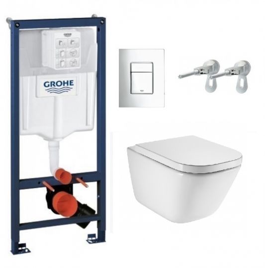 Изображение Инсталляция Grohe с безободковым унитазом Roca Gap Clean Rim 34647L000