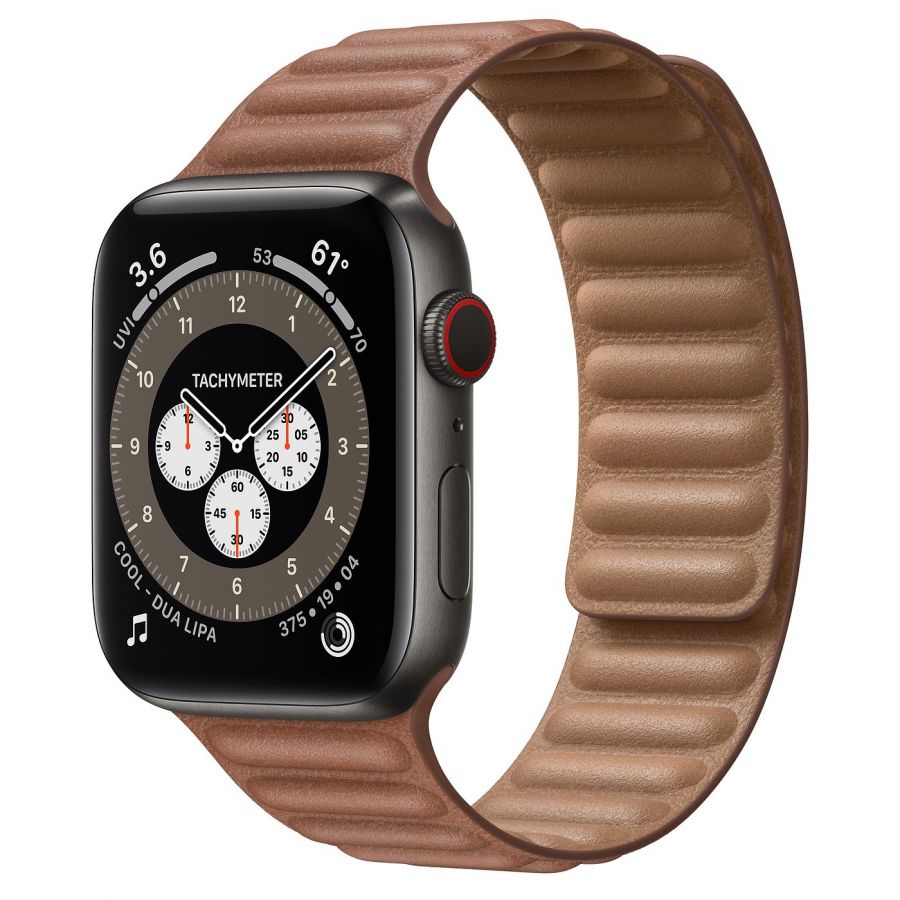 Часы Apple Watch Edition Series 6 GPS + Cellular 44mm Space Black Titanium Case with Saddle Brown Leather Link