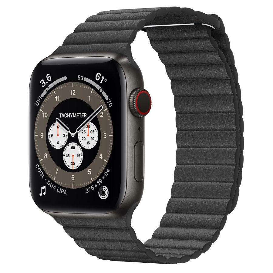 Часы Apple Watch Edition Series 6 GPS + Cellular 44mm Space Black Titanium Case with Black Leather Loop