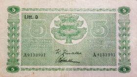 ФИНЛЯНДИЯ. 5 марок 1939