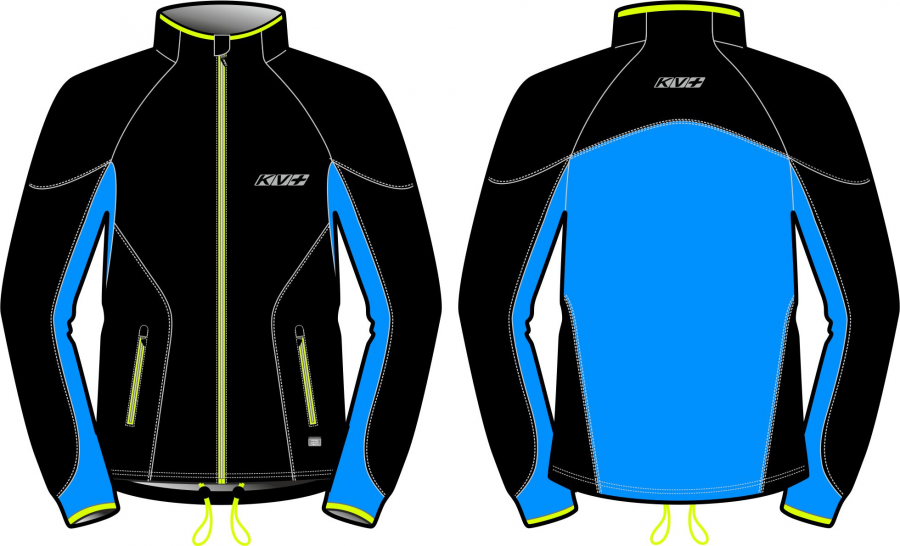 куртка разминочная kv+ lahti black/blue