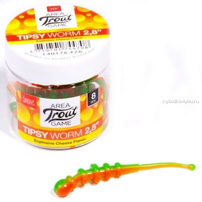 Слаг съедобный Lucky John Pro Series Tipsy Worm 2,3 58 мм / упаковка 12 шт / цвет: T76