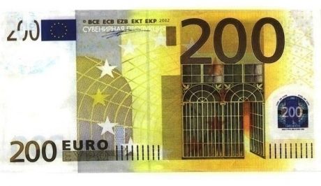 Набор Наклеек 200 евро  ( 20 шт)