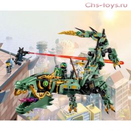 Конструктор Lepin Ninja Механический Дракон Зелёного Ниндзя 06051 (Аналог Lego Ninjago 70612) 592 дет