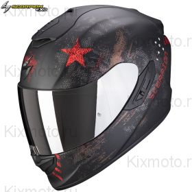 Шлем Scorpion EXO-1400 Air Asio, Черный матовый с красным
