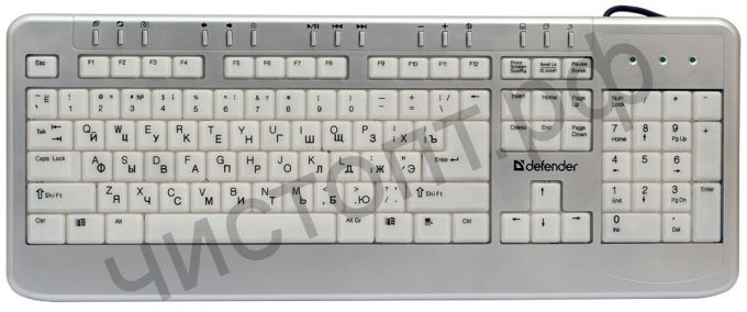 Клавиатура провод. DEFENDER ММ Galaxy 4710 S (Silver), USB подсветка, 15 доп. Кнопок