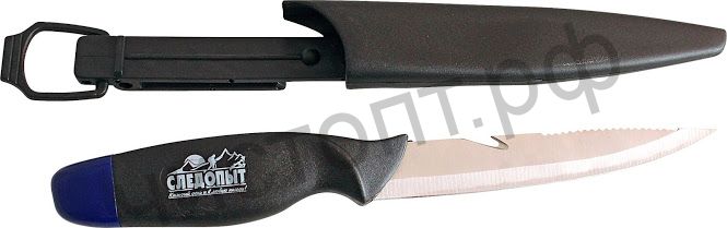 Нож разделочный "СЛЕДОПЫТ" нетонущий, дл. клинка 155 мм, в чехле