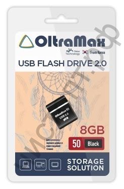 флэш-карта OltraMax 8GB 50 чёрный мини брелок