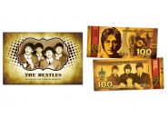 100 рублей - The Beatles (золото). Памятная банкнота в буклете.