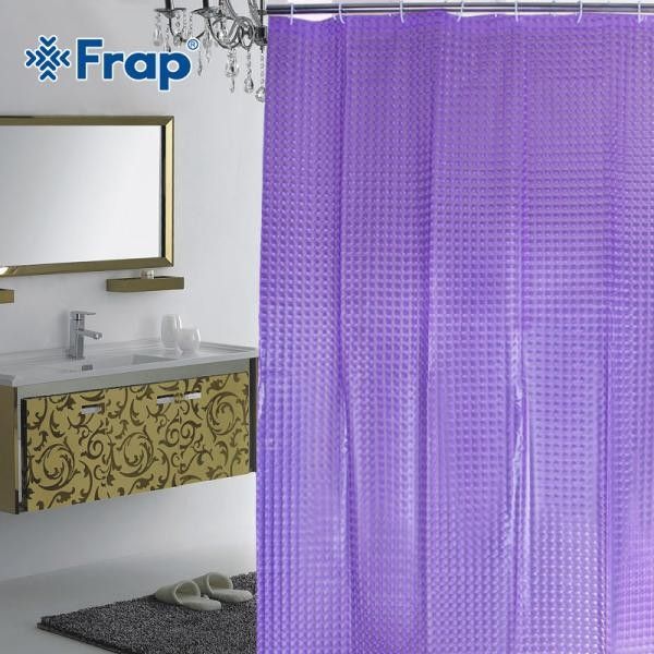 Шторка для душа 3D Peva фиолетовая Frap F8751