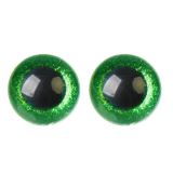 Глазки винтовые с заглушками Блестки 24мм зеленый