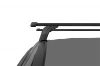 Багажник на крышу Audi Q3, Lux, стальные прямоугольные дуги на интегрированные рейлинги