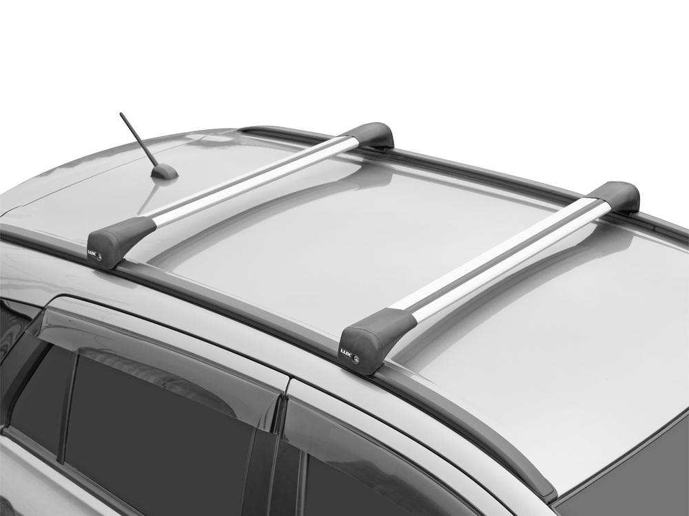 Багажник на крышу Audi Q5 2008-2015, Lux Bridge, крыловидные дуги (серебристый цвет)