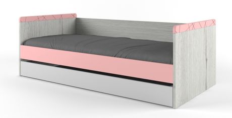 Кровать малая с дополнительным спальным розовая «Нью тон»