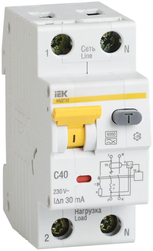 Автоматический выключатель дифференциального тока IEK MAD22-5-025-B-10
