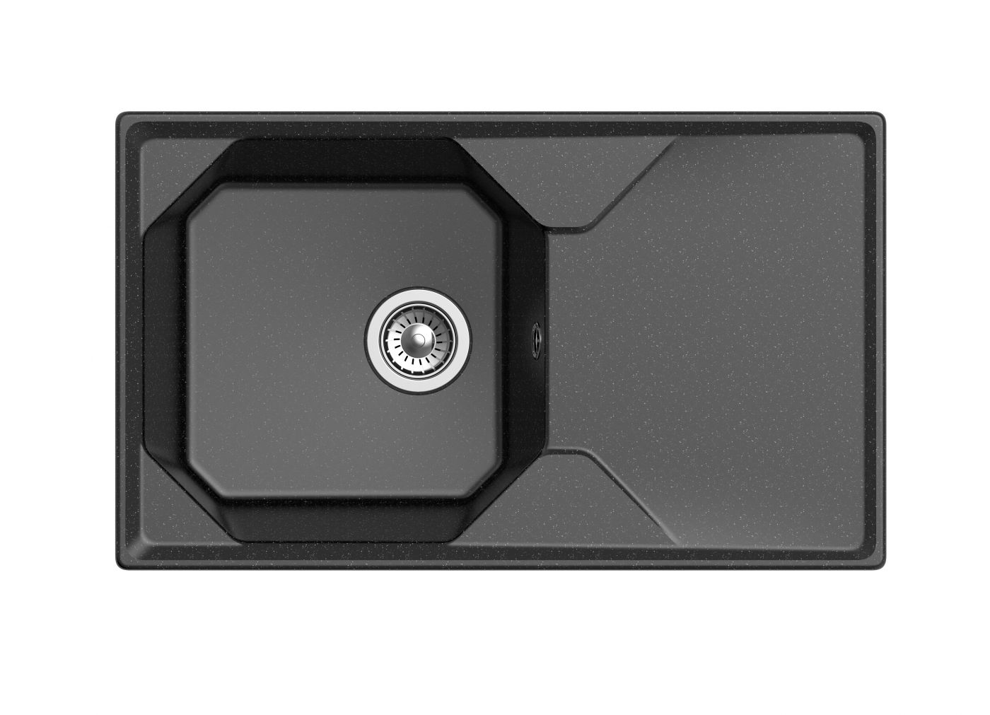 Мраморная мойка для кухни GranFest Unique GF-U840L Черный