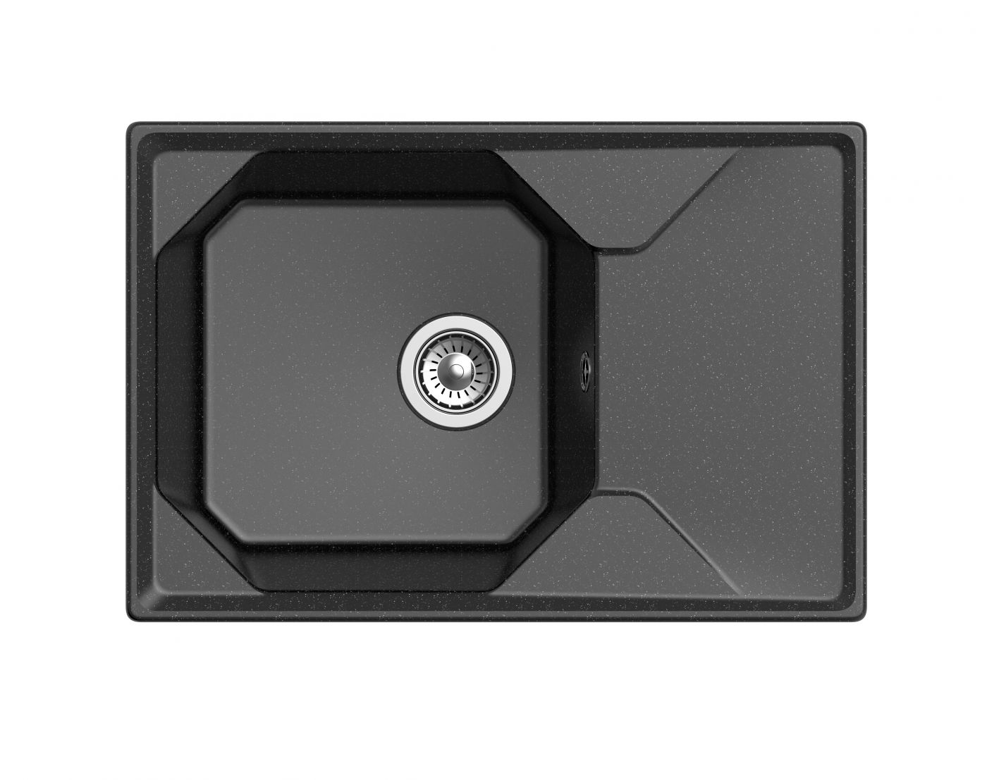 Мраморная мойка для кухни GranFest Unique GF-U740L Черный