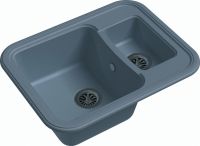 Кварцевая мойка Ewigstein Antik 60K Серый Металлик