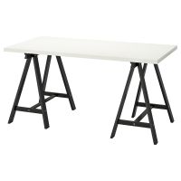 LINNMON ЛИННМОН / ODDVALD ОДВАЛЬД, Стол, белый/черный, 150x75 см - 692.795.80