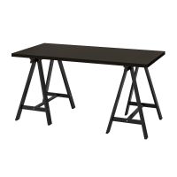 LINNMON ЛИННМОН / ODDVALD ОДВАЛЬД, Стол, черно-коричневый/черный, 150x75 см - 392.795.72