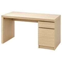 MALM МАЛЬМ, Письменный стол, дубовый шпон, беленый, 140x65 см - 503.599.73